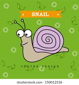 snail design over green background vector illustration 