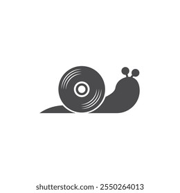 ilustração do design do logotipo do snail dj