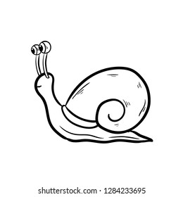 snail doodle icon vector drawing 