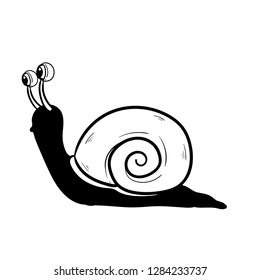 snail doodle icon vector drawing 