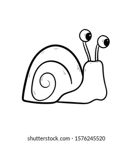 snail doodle icon vector hand drawing