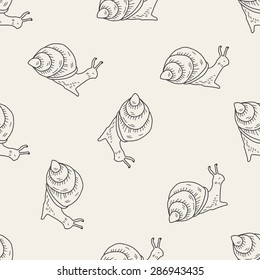 snail doodle seamless pattern background