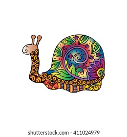 Snail. Doodle style.