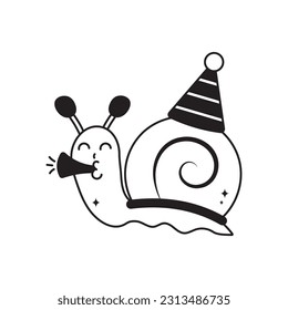 Snail doodle vector outline Sticker. EPS 10 file