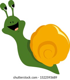Dibujo de caracol, ilustración, vector sobre fondo blanco.