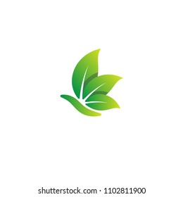 snail eco leaf nature vector logo template