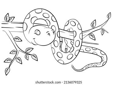Snail. Element for coloring page. Cartoon style.