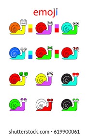 snail emojis colorful