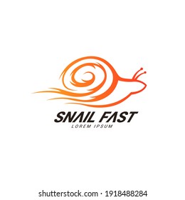 Snail fast, speed icon logo design vector template