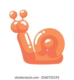 snail figure with balloons isolated