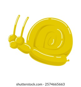 snail figure with balloons isolated