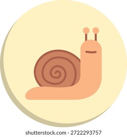 Icono de estilo de círculo plano de caracol
