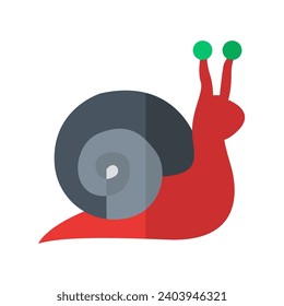 Snail flat color vector icon, pixel perfect icon