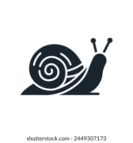 Caracol icono plano, babosa. Invertebrados de moluscos. Ilustración vectorial aislada