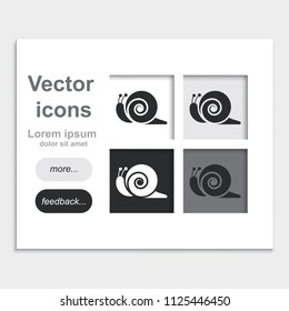 Snail flat placed on web page template vector icon.