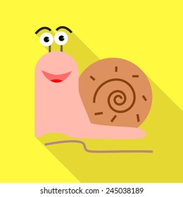 snail flat style Icon and illustration