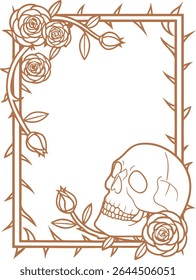 Snail and floral decorative frame with vintage botanical elements and artistic design
