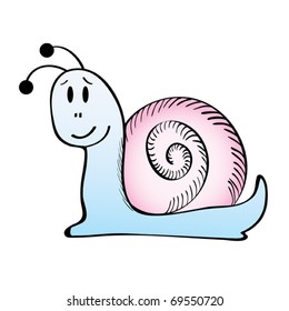 Snail - funny hand drawn illustration