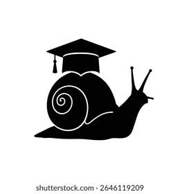 Snail graduating education success achievement.
