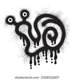 Snail graffiti with black spray paint