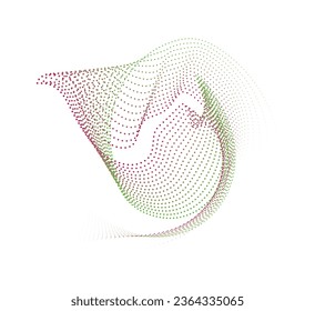 the snail green and pink dot  on a white background, abstract background with circles  dot pattern with blue and pink colors, dot cmyk black gradient symbol logotype circular shape spiral 