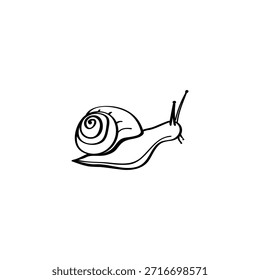 Ilustração de vetor desenhada à mão de caracol