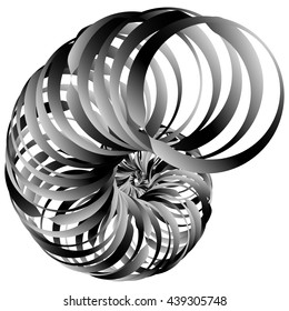 Snail, helix made of inward rotating circles. Abstract element isolated on white.