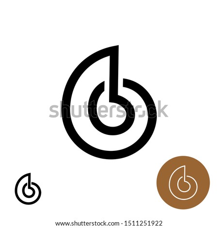 Snail house logo. Snail shell line style elegant icon. Radial helix symbol.