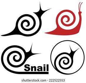 Snail icon. Abstract snail on white background


