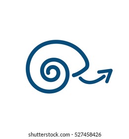 Snail Icon With Arrow Depicting Slow Growth