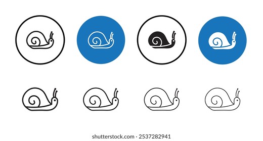 Ícone de caracol Conjunto de logotipo de vetor de arte de linha preta