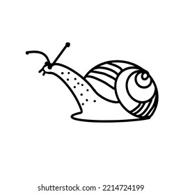 Snail. Icon. Black and white vector illustration