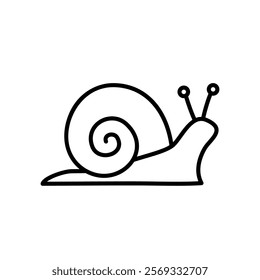 The snail icon is crawling with its shell
