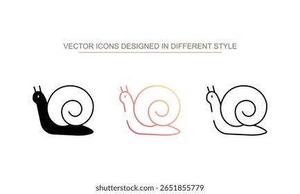 Diseño de icono de caracol con fondo blanco