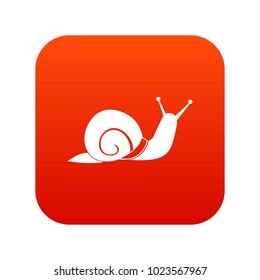 Snail icon digital red for any design isolated on white vector illustration