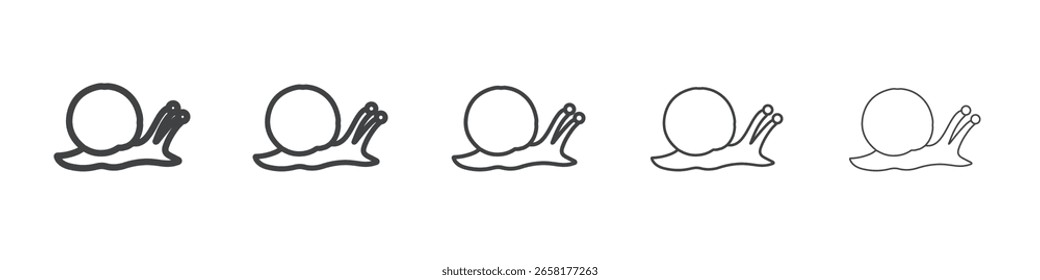 Símbolo de ilustración delgada plana de icono de caracol