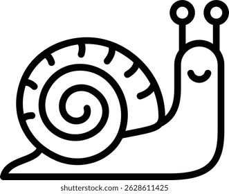 snail icon illustration design with outline, this is not made from any AI generation