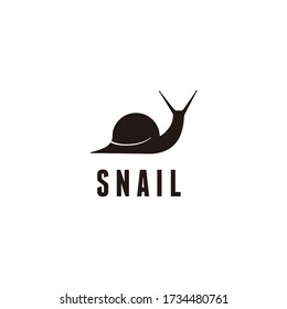 Snail icon, isolated black silhouette snail on white background. Snail Logo Design Vector illustration