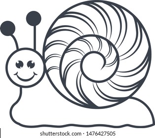 Snail icon isolated on white background. Simple flat snail shell vector illustration. Snail logo