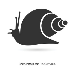 Snail icon isolated on white background. Simple flat snail shell vector pictogram.