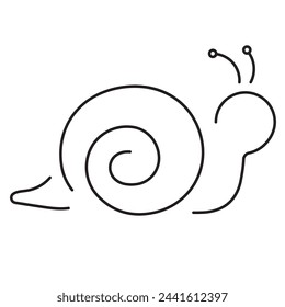 snail icon isolated on white background, vector illustration.