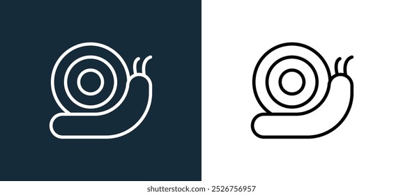 snail icon isolated on white and black colors. snail outline linear vector icon from nature collection for mobile apps, web and ui.
