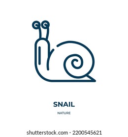 Icono de caracol. Ilustración vectorial lineal de la colección de la naturaleza. Guión de icono de contorno. Símbolo de línea delgada para uso en aplicaciones web y móviles, logotipo, medios impresos.
