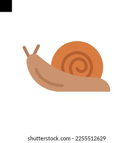 logotipo de icono de caracol estilo plano sobre fondo blanco