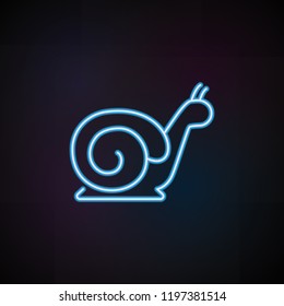 snail icon in neon style. One of Speed collection icon can be used for UI, UX