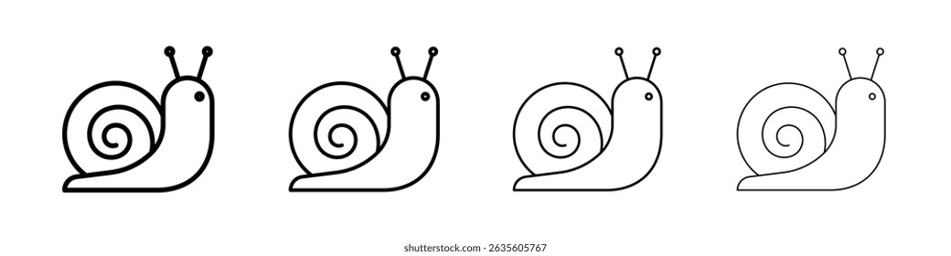 Snail icon Outline sign symbol set