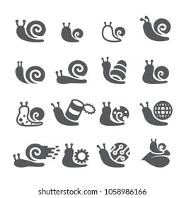 Snail icon set