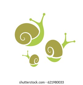 Snail. Icon set. Abstract snails on white background. Vector illustration EPS10