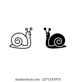snail icon set color editable