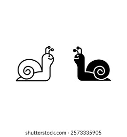 snail icon set color editable